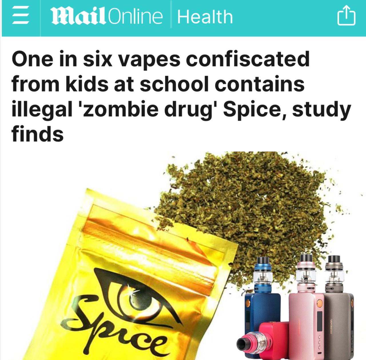 Кожен шостий вейп містить наркотик