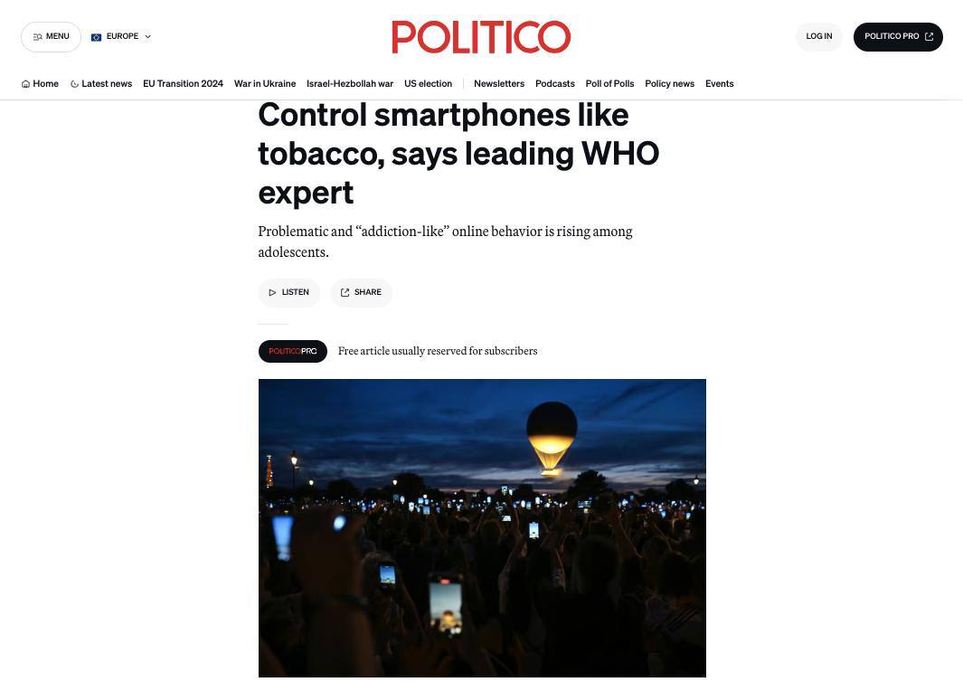 ВООЗ пропонує контролювати використання смартфонів за аналогією з курінням