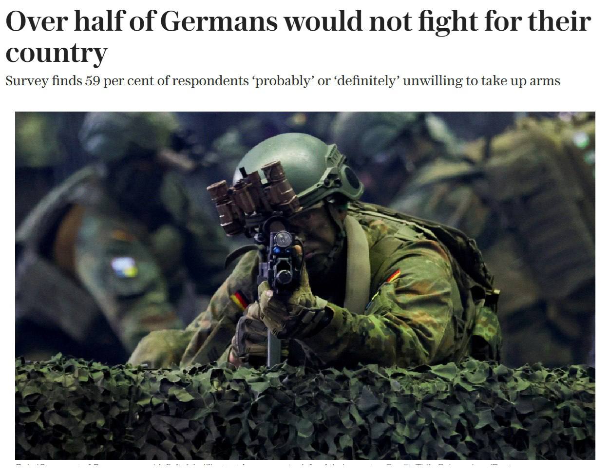 Немцы не хотят воевать - опрос