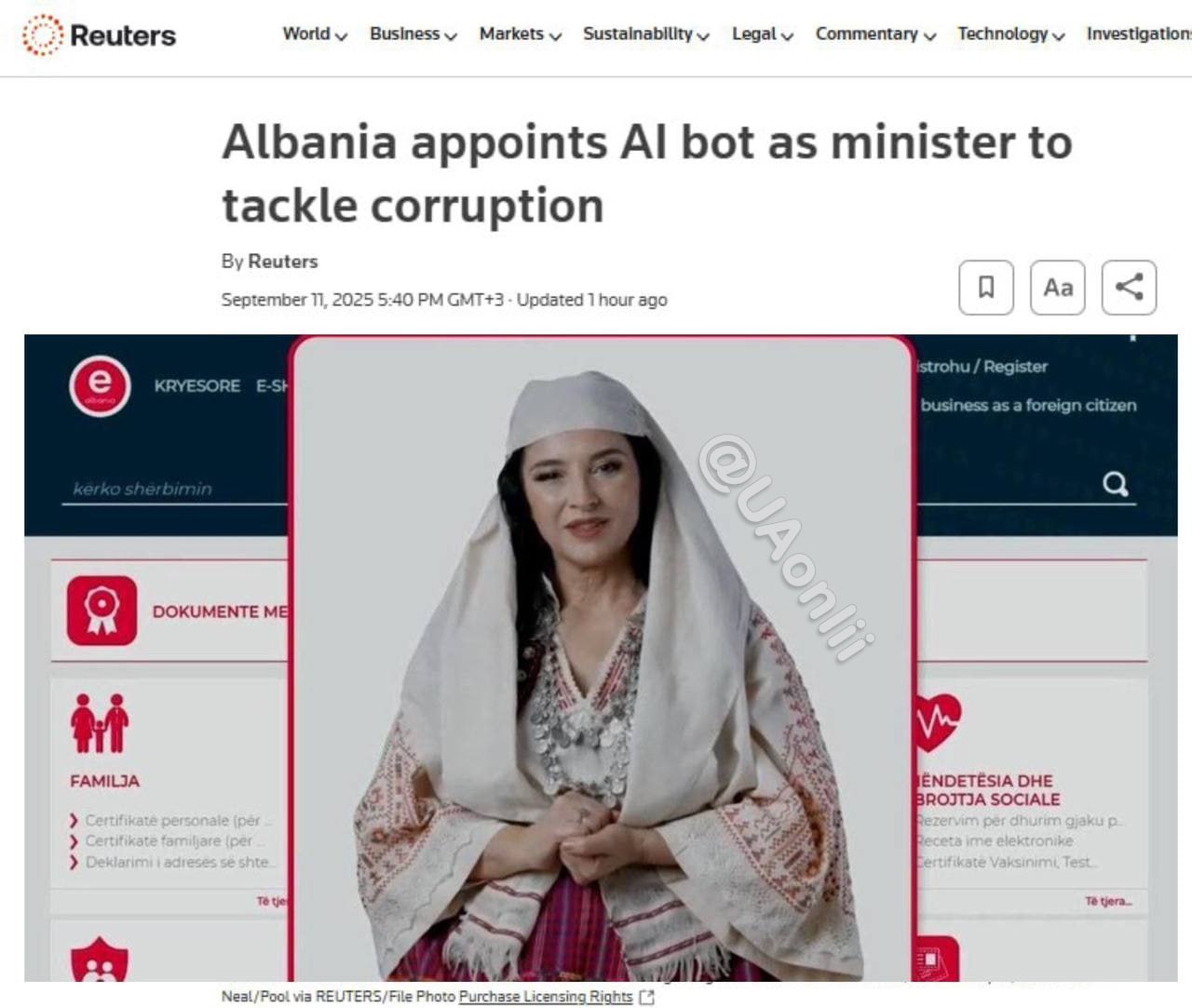В Албанії призначили бота міністром