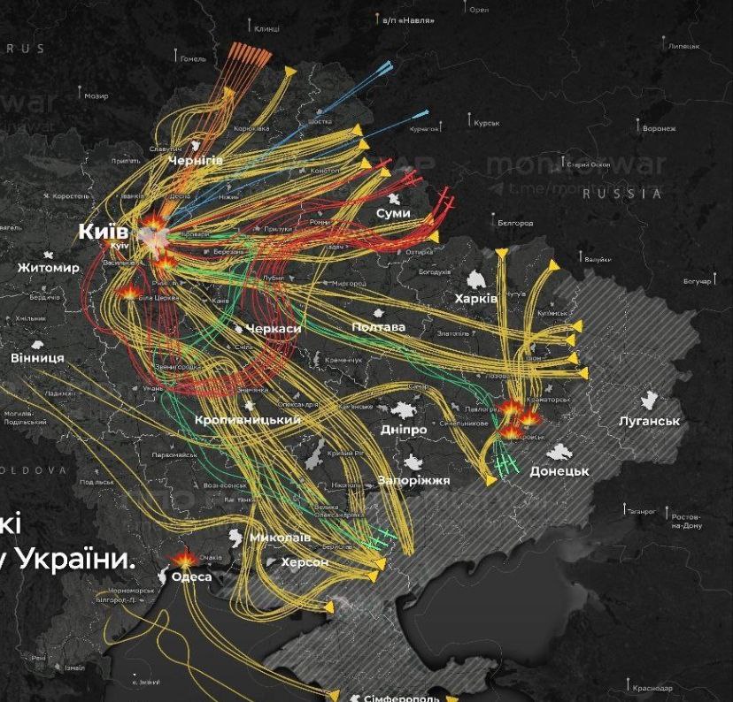 Київ під атакою шахедів та ракет