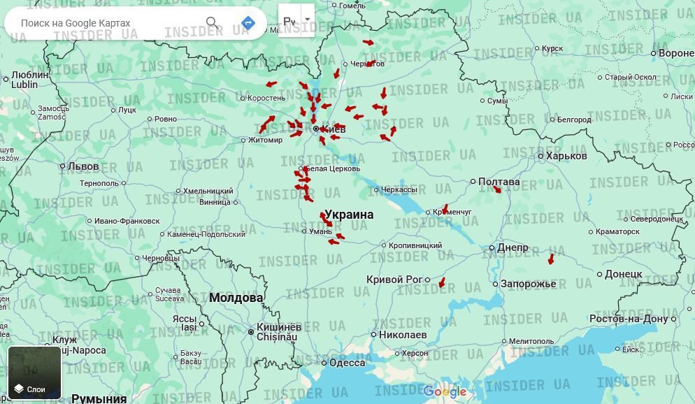 Киев под атакой шахедов и ракет