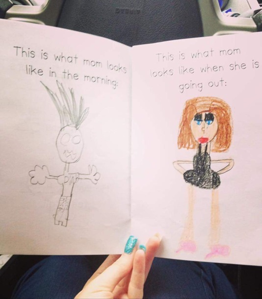 "Мама утром и на прогулках": детский рисунок стал хитом