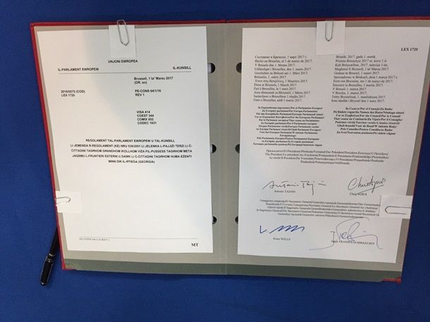 В Евросоюзе подписали документ о безвизе Грузии